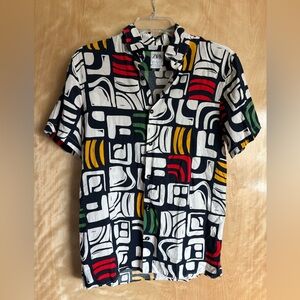NWOT-Zara Multicolor Abstract Print Shirt